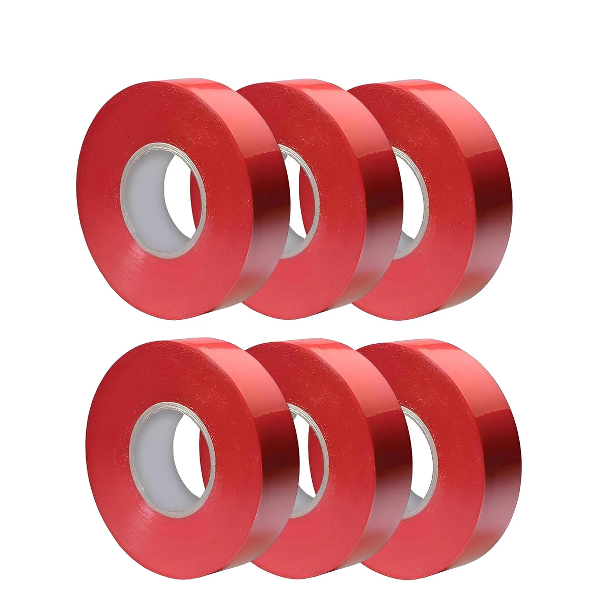 Electrical Insulation Tape 9m x 17mm Red PVC Flame Retardant Wire Repair - Pack of 6