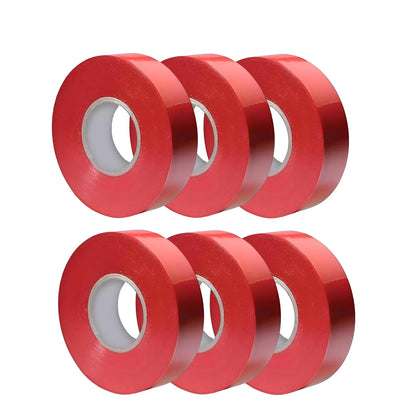 Electrical Insulation Tape 9m x 17mm Red PVC Flame Retardant Wire Repair - Pack of 6