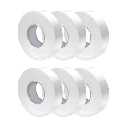 Electrical Insulation Tape 9m x 17mm White PVC Flame Retardant Wire Repair - Pack of 6