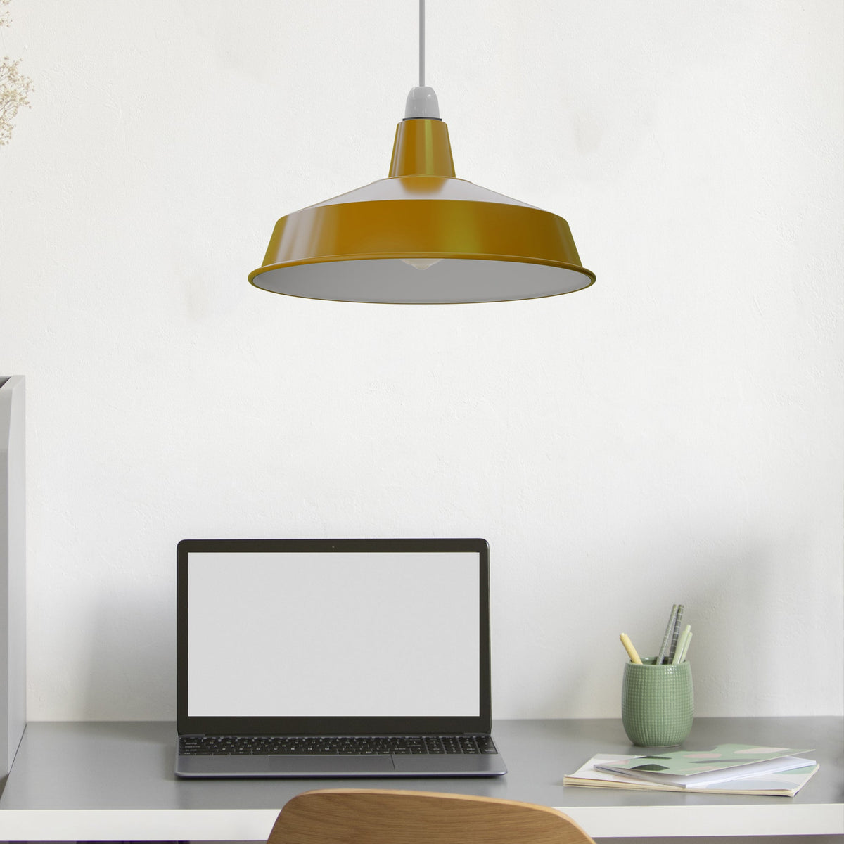 Industrial Enamel Lamp Shade 40 cm – Easy Fit, 6 Colours - photo 8