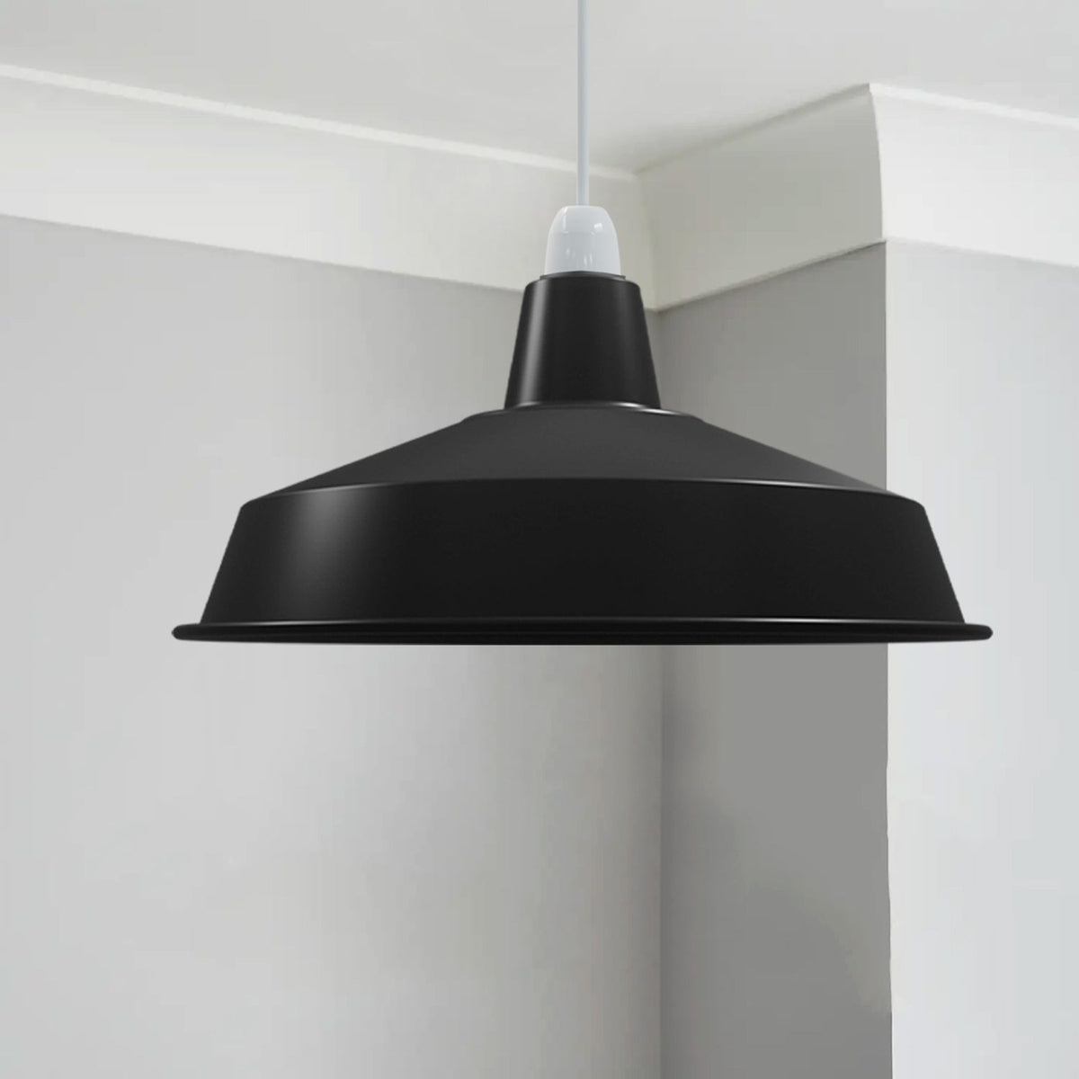 Industrial Enamel Lamp Shade 40 cm – Easy Fit, 6 Colours - photo 17
