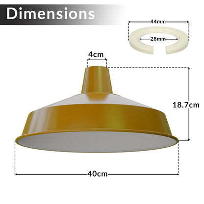 Industrial Enamel Lamp Shade 40 cm – Easy Fit, 6 Colours - photo 2