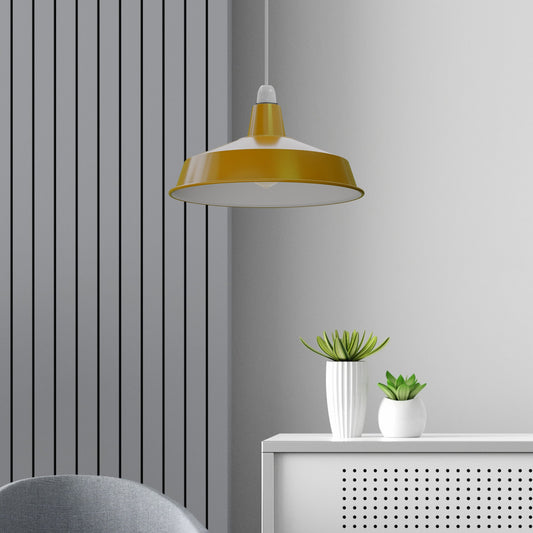 Industrial Enamel Lamp Shade 40 cm – Easy Fit, 6 Colours