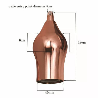 Curved E27 Lamp Holder – Electroplated Metal, 6 Finishes - photo 8