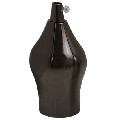 Curved E27 Lamp Holder – Electroplated Metal, 6 Finishes - Shiny Black, Standard, Single