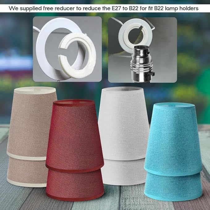 Fabric Lamp Shade 16-30 cm – Linen, Pleated or Cone, Easy Fit - photo 4
