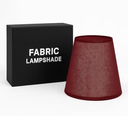 Fabric Lamp Shade 16-30 cm – Linen, Pleated or Cone, Easy Fit - Burgundy, 16 cm, Single