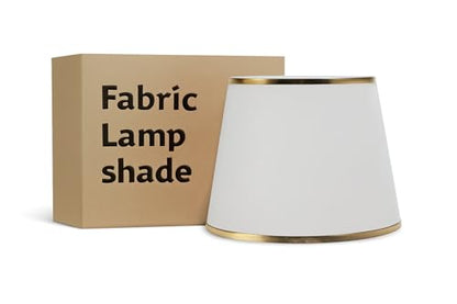 Fabric Lamp Shade 16-30 cm – Linen, Pleated or Cone, Easy Fit - Off White, 30 cm, Single