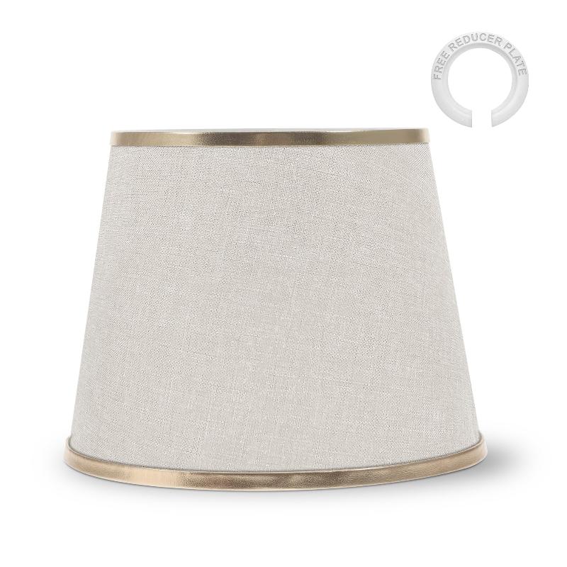 Fabric Lamp Shade 16-30 cm – Linen, Pleated or Cone, Easy Fit - Off White, 30 cm with Reducer Ring, Single
