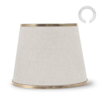 Fabric Lamp Shade 16-30 cm – Linen, Pleated or Cone, Easy Fit - Off White, 30 cm with Reducer Ring, Single