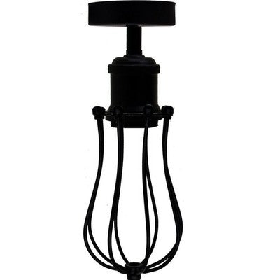 Industrial Flush Mount Ceiling Light with Cage Shade – E27 - photo 7