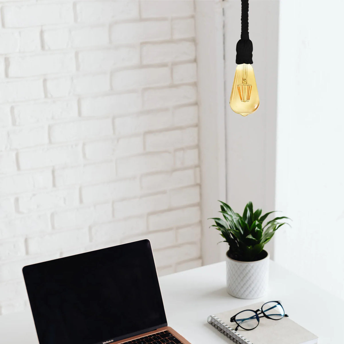 Black Rope Pendant Light – Twisted Rope Flex, 95 cm, E27 - photo 2