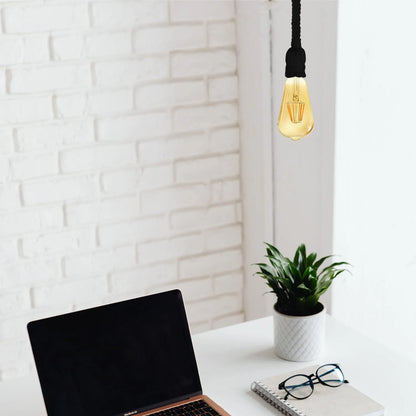 Black Rope Pendant Light – Twisted Rope Flex, 95 cm, E27 - photo 2