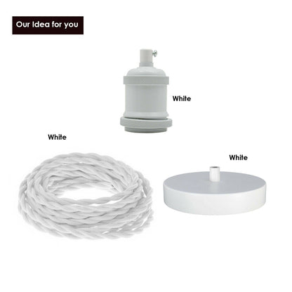 Fabric Cable Pendant Light Set – E27 Holder & Ceiling Rose, 8 Finishes - photo 3