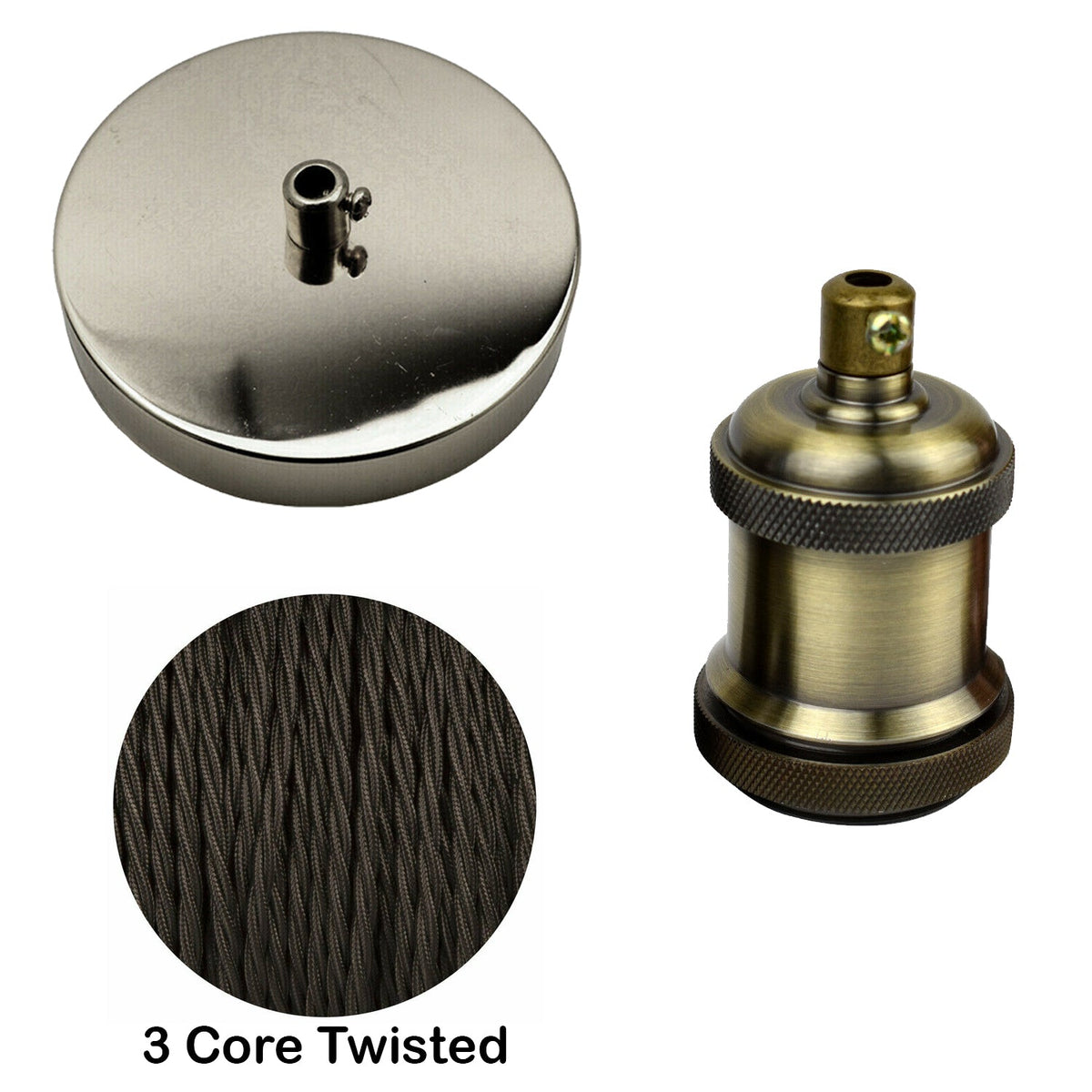Pendant Light Set – Mix Holder, Rose & Cable Colours, E27 - photo 16