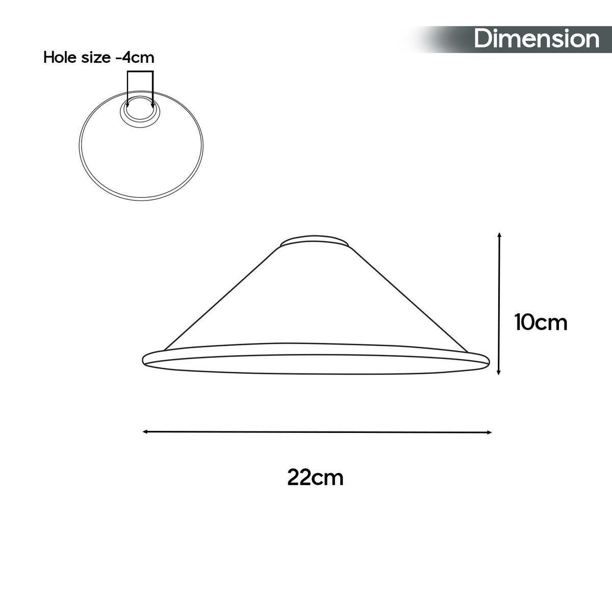 Flat Cone Lamp Shade 22 cm – Easy Fit, 28 Colours - photo 2