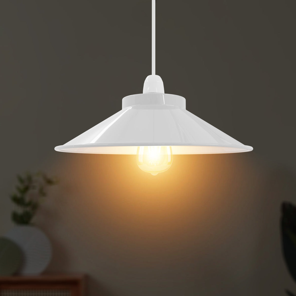 Flat Cone & Dome Lamp Shade – 25.5 or 32 cm, Easy Fit - photo 11