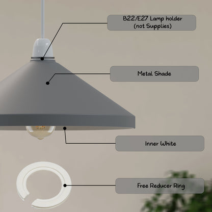 Flat Cone & Dome Lamp Shade – 25.5 or 32 cm, Easy Fit - photo 6