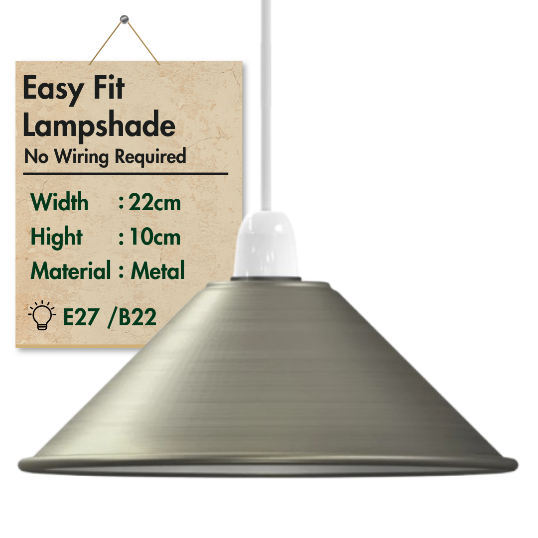 Flat Cone & Dome Lamp Shade – 25.5 or 32 cm, Easy Fit - photo 28