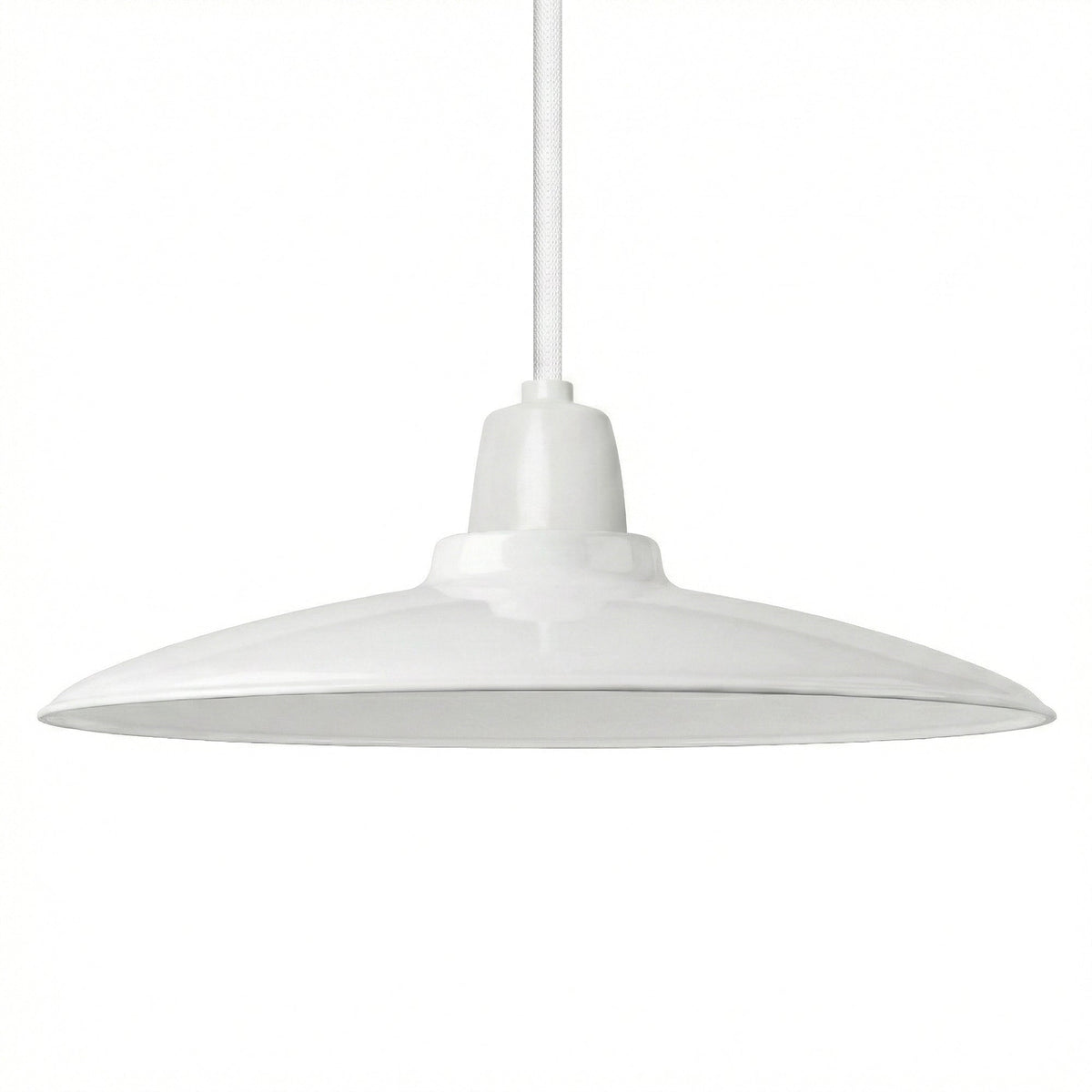 Flat Cone & Dome Lamp Shade – 25.5 or 32 cm, Easy Fit - White, 25.5 cm with Reducer Ring, Single