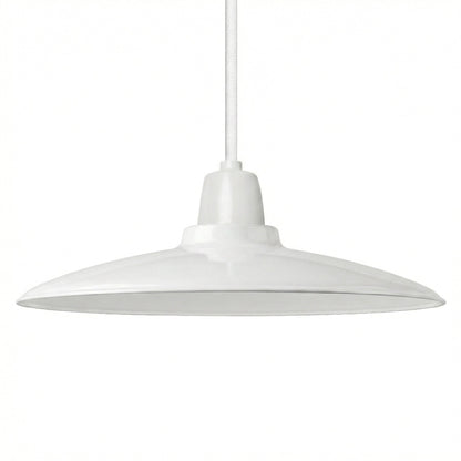 Flat Cone & Dome Lamp Shade – 25.5 or 32 cm, Easy Fit - White, 25.5 cm with Reducer Ring, Single