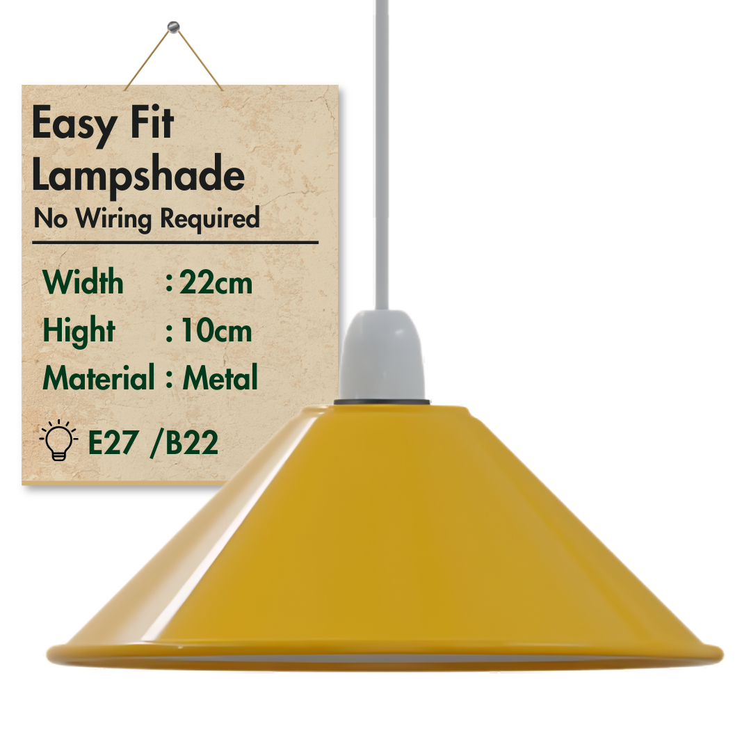 Flat Cone & Dome Lamp Shade – 25.5 or 32 cm, Easy Fit - photo 27