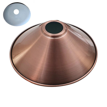 Flat Cone Lamp Shade 22 cm – Easy Fit, 28 Colours - Copper, 22 cm with Reducer Ring, Single
