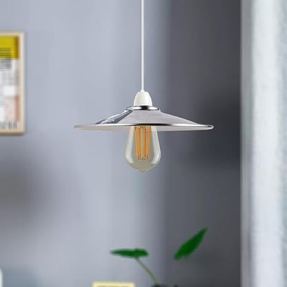Flat Lamp Shade – 22 cm Metal Finishes or 40 cm Colours, Easy Fit - photo 4