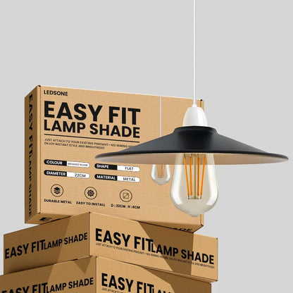 Flat Lamp Shade – 22 cm Metal Finishes or 40 cm Colours, Easy Fit - photo 21
