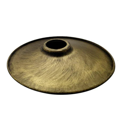Flat Lamp Shade – 22 cm Metal Finishes or 40 cm Colours, Easy Fit - Brushed Brass, 22 cm with Reducer Ring, Single