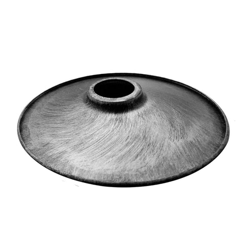Flat Lamp Shade – 22 cm Metal Finishes or 40 cm Colours, Easy Fit - Brushed Silver, 22 cm with Reducer Ring, Single