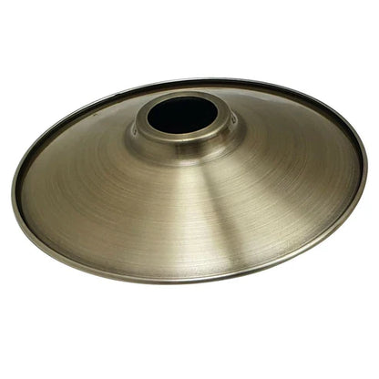 Flat Lamp Shade – 22 cm Metal Finishes or 40 cm Colours, Easy Fit - Green Brass, 22 cm with Reducer Ring, Single