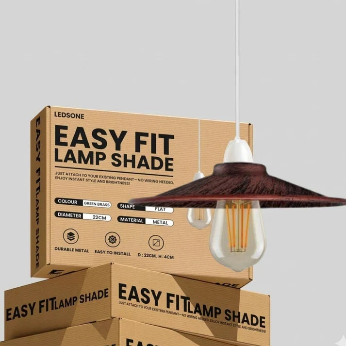 Flat Lamp Shade – 22 cm Metal Finishes or 40 cm Colours, Easy Fit - photo 18
