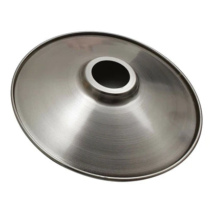 Flat Lamp Shade – 22 cm Metal Finishes or 40 cm Colours, Easy Fit - Satin Nickel, 22 cm with Reducer Ring, Single