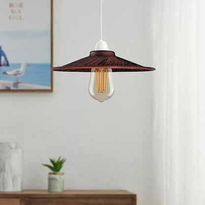 Flat Lamp Shade – 22 cm Metal Finishes or 40 cm Colours, Easy Fit
