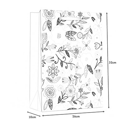 Floral Paper Gift Bags with Handles – Pack of 12, 4 Designs, 26 x 32 cm - photo 3