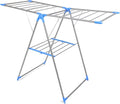 Foldable Clothes Airer – 3-Tier Drying Rack, 155 x 61 x 104 cm, Blue or Pink - Blue & Silver