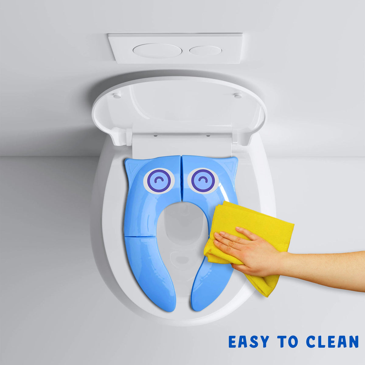 Folding Travel Potty Training Seat, Pack of 2 – Owl Design, Blue or Pink - photo 4