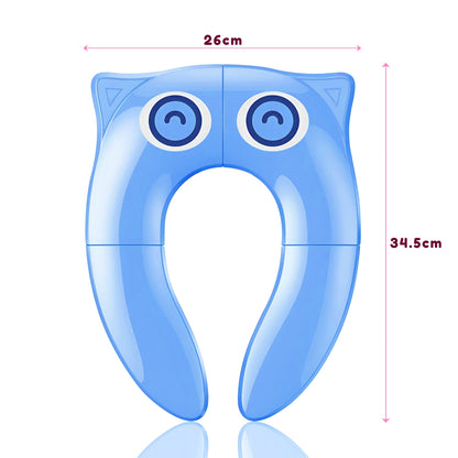 Folding Travel Potty Training Seat, Pack of 2 – Owl Design, Blue or Pink - photo 6