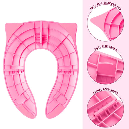 Folding Travel Potty Training Seat, Pack of 2 – Owl Design, Blue or Pink - photo 7