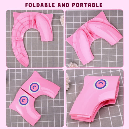 Folding Travel Potty Training Seat, Pack of 2 – Owl Design, Blue or Pink - photo 8