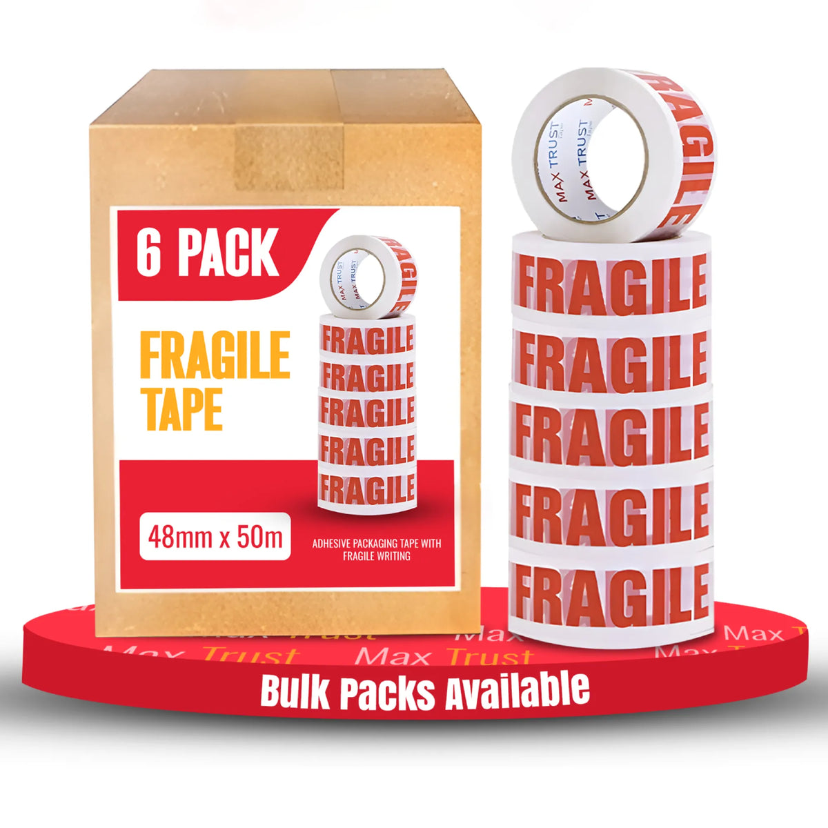 Fragile Printed Packing Tape 4.8cm x 50m White PP Roll Adhesive Shipping Mailing - photo 12