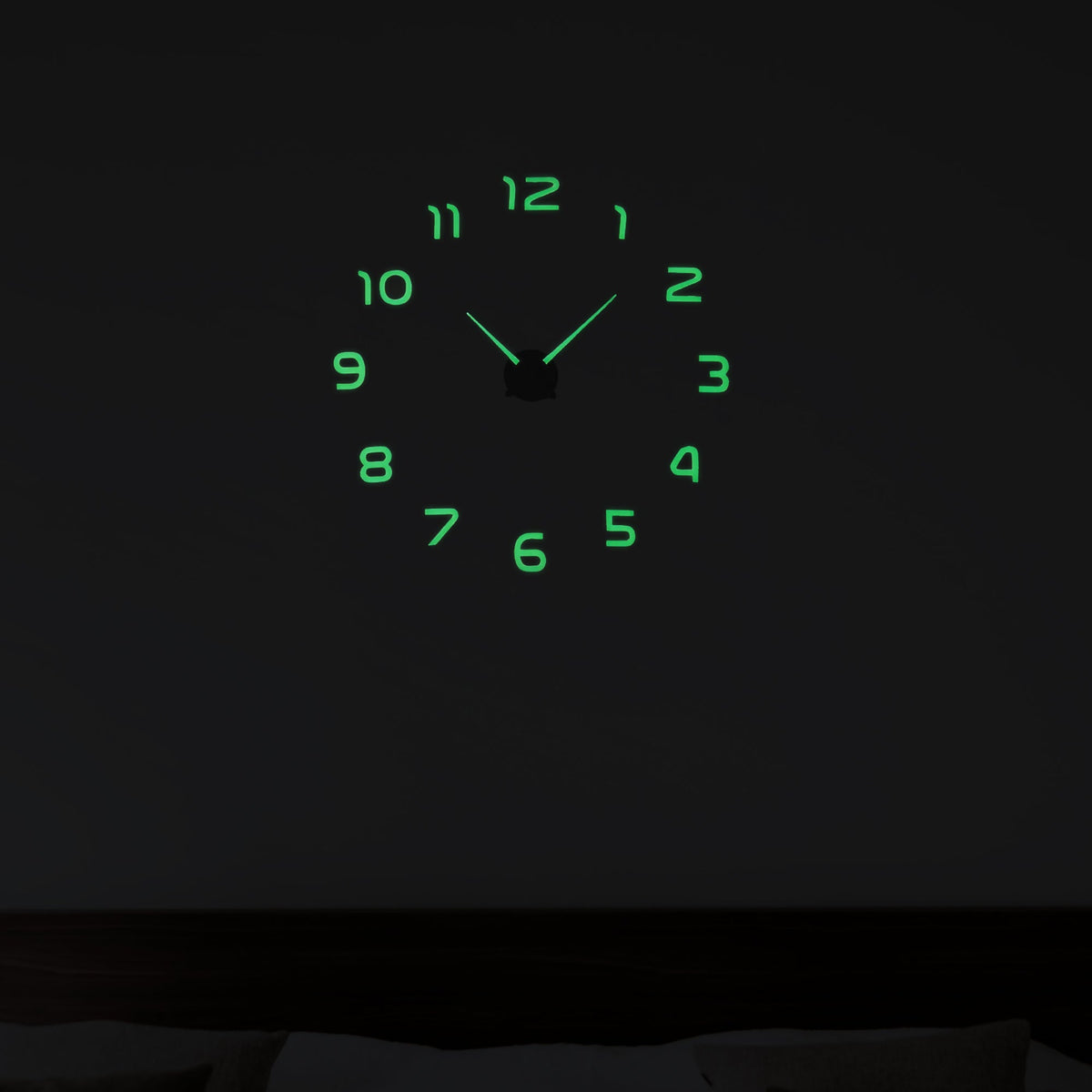 Glow in the Dark 3D DIY Wall Clock – Frameless, Luminous Numbers - photo 2