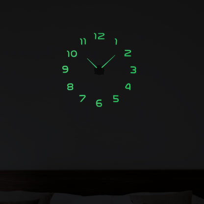 Glow in the Dark 3D DIY Wall Clock – Frameless, Luminous Numbers - photo 2