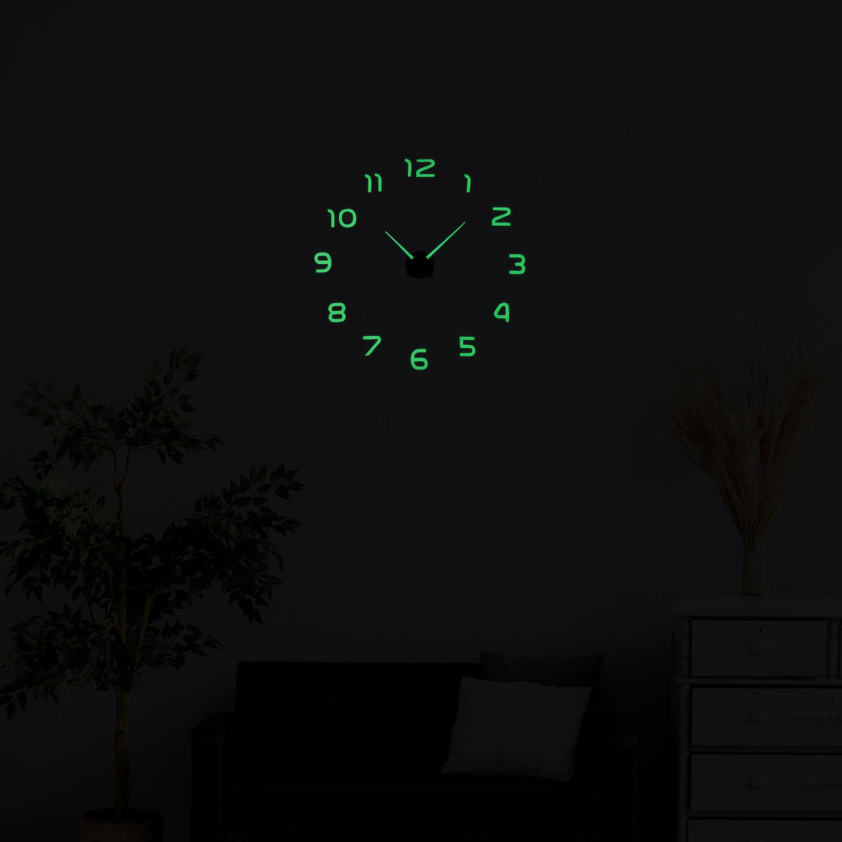 Glow in the Dark 3D DIY Wall Clock – Frameless, Luminous Numbers - photo 3