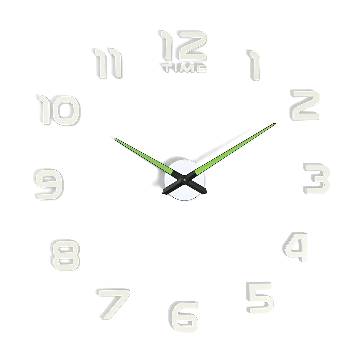 Glow in the Dark 3D DIY Wall Clock – Frameless, Luminous Numbers