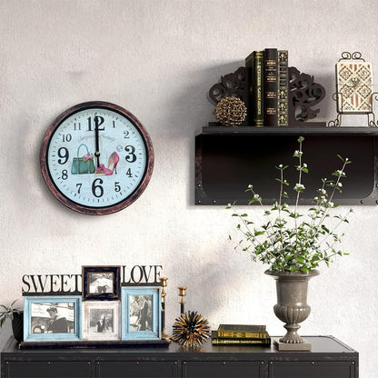 Shabby Chic Wall Clock – 20 cm, Rustic Copper Frame, Design Sent at Random - photo 10
