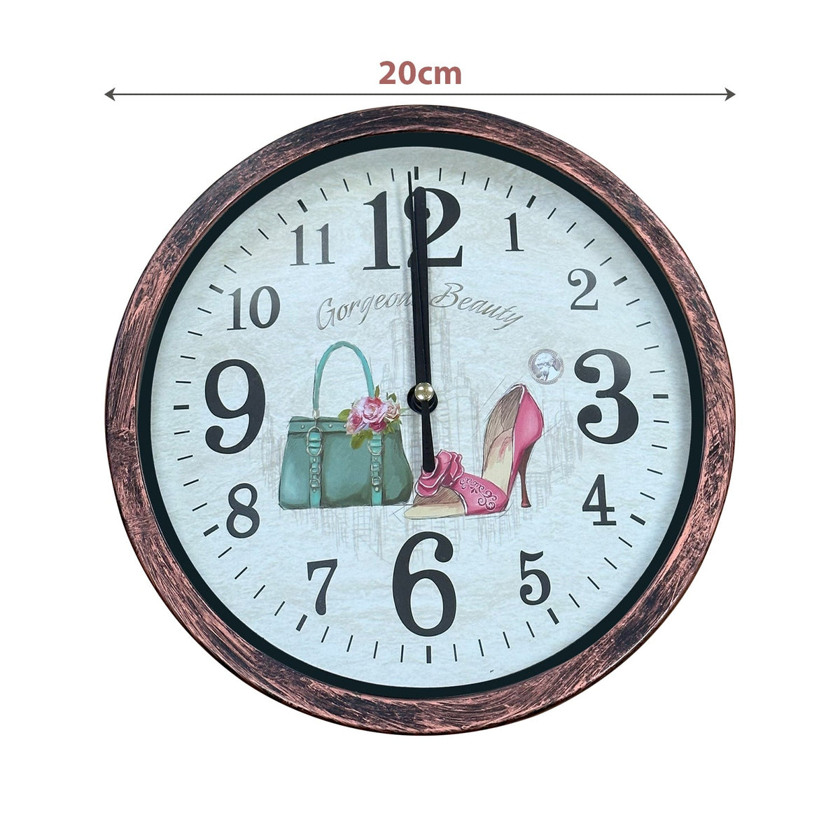Shabby Chic Wall Clock – 20 cm, Rustic Copper Frame, Design Sent at Random - photo 13