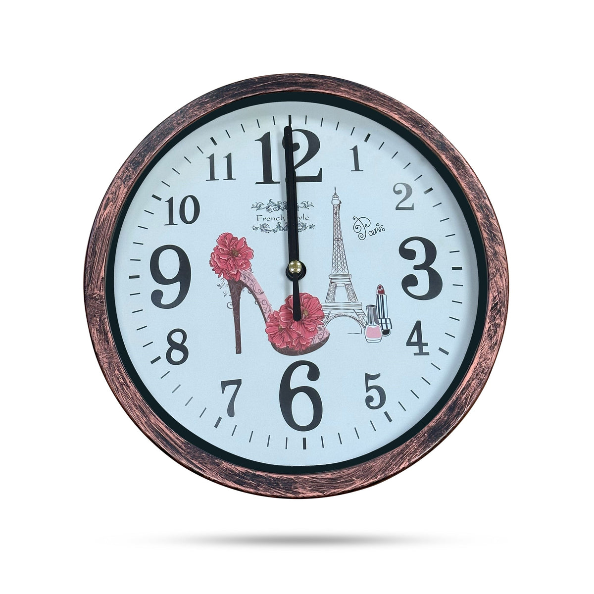 Shabby Chic Wall Clock – 20 cm, Rustic Copper Frame, Design Sent at Random - photo 17