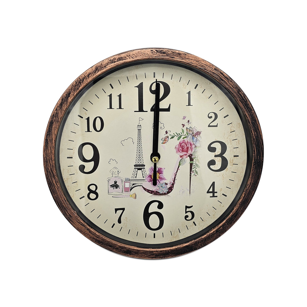 Shabby Chic Wall Clock – 20 cm, Rustic Copper Frame, Design Sent at Random - photo 18
